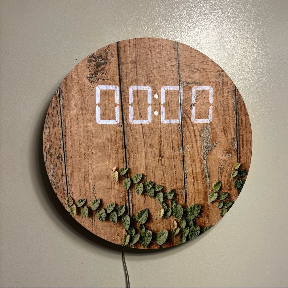 “Wood” digital wall clock